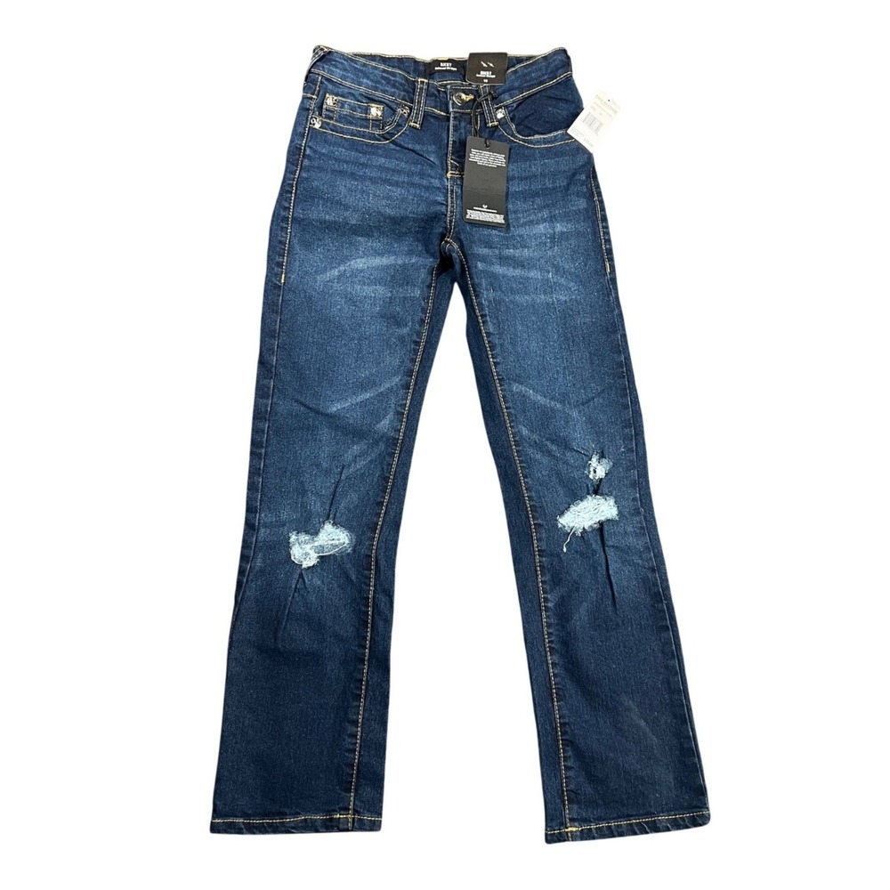 NWT True Religion Boys 10 Ricky‎ Relaxed Straight Distressed Jeans Knight Blue